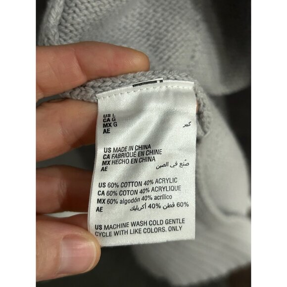 Style & Co Hooded Cardigan Duster Gray Sz Large Open Front Long Sleeve Cozy Knit - Picture 6 of 11